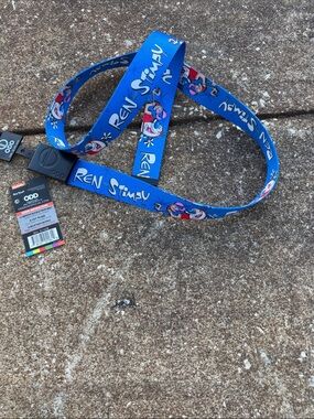 ODD SOX Ren & Stimpy Blue Graphic Web Belt. NWT
